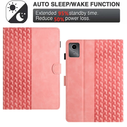 For Lenovo Tab M11/Xiaoxin Pad 11 2024 Building Blocks Embossed Leather Smart Tablet Case(Pink) - Lenovo by buy2fix | Online Shopping UK | buy2fix