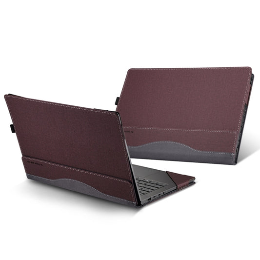 For HP Envy X360 15 inch 15-eu / 15-ew Leather Laptop Shockproof Protective Case(Wine Red) - 15 inch by buy2fix | Online Shopping UK | buy2fix