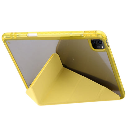 For iPad Pro 11 2024 Clear Acrylic Deformation Leather Tablet Case(Yellow) - iPad Pro 11 2024 Cases by buy2fix | Online Shopping UK | buy2fix