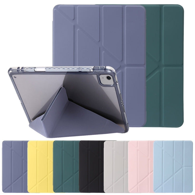 For iPad Air 13 2024 Clear Acrylic Deformation Leather Tablet Case(Grey) - iPad Air 13 2024 Cases by buy2fix | Online Shopping UK | buy2fix