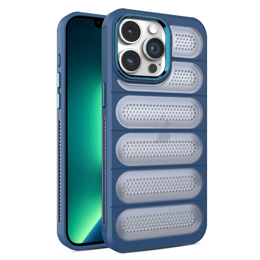 For iPhone 13 Pro Cooling Armor Translucent Mesh Breathable Phone Case(Blue) - iPhone 13 Pro Cases by buy2fix | Online Shopping UK | buy2fix