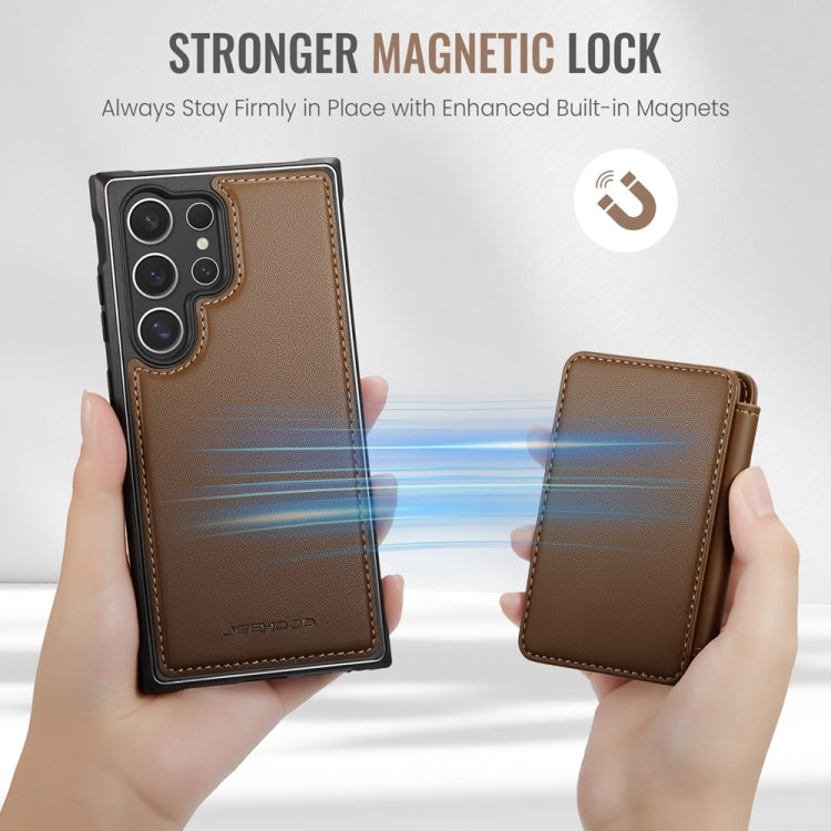 For Samsung Galaxy S24 Ultra 5G JEEHOOD J05 Business Magnetic Style RFID Leather Phone Case(Brown) - Galaxy S24 Ultra 5G Cases by JEEHOOD | Online Shopping UK | buy2fix