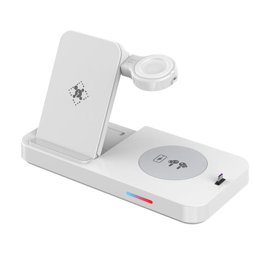 For Samsung Watch Series 3 in 1 15W Fold Wireless Charger Stand(White) - Multifunction Charger by buy2fix | Online Shopping UK | buy2fix