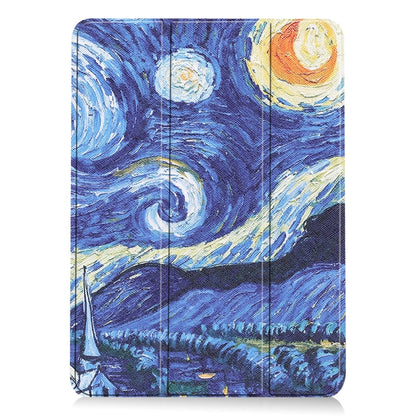 For iPad Air 11 2025 / 2024 Custer Painted 3-Fold Holder Smart Leather Tablet Case(Starry Sky) - iPad Air 11 2025 / 2024 Cases by buy2fix | Online Shopping UK | buy2fix