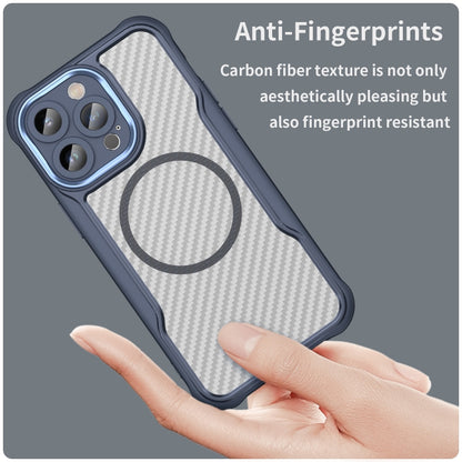 For iPhone 15 Pro Max Carbon Fiber Texture MagSafe Translucent Phone Case(Blue) - iPhone 15 Pro Max Cases by buy2fix | Online Shopping UK | buy2fix