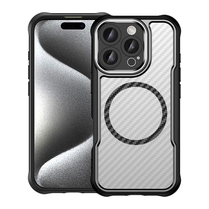 For iPhone 16 Pro Carbon Fiber Texture MagSafe Translucent Phone Case(Black) - iPhone 16 Pro Cases by buy2fix | Online Shopping UK | buy2fix