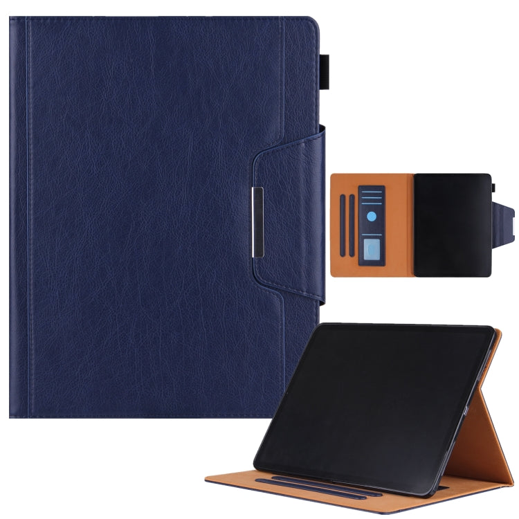 For iPad Pro 13 2024 Solid Color Metal Buckle Leather Smart Tablet Case(Royal Blue) - iPad Pro 13 2024 Cases by buy2fix | Online Shopping UK | buy2fix