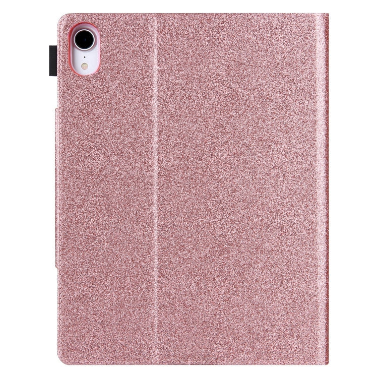 For iPad Pro 13 2024 Glitter Metal Buckle Leather Smart Tablet Case(Rose Gold) - iPad Pro 13 2024 Cases by buy2fix | Online Shopping UK | buy2fix