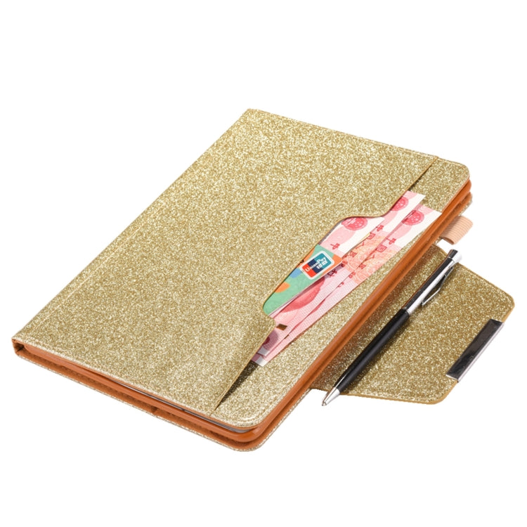 For iPad Pro 13 2024 Glitter Metal Buckle Leather Smart Tablet Case(Gold) - iPad Pro 13 2024 Cases by buy2fix | Online Shopping UK | buy2fix