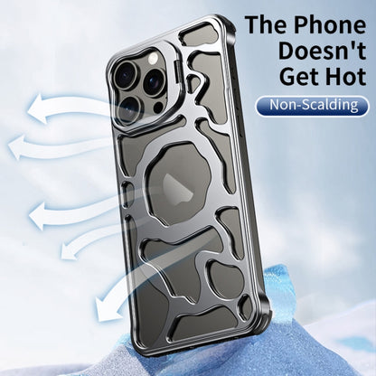 For iPhone 13 Auspicious Cloud Series MagSafe Metal Phone Case with Bracket(Silver) - iPhone 13 Cases by buy2fix | Online Shopping UK | buy2fix