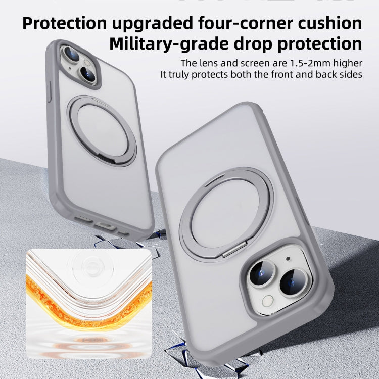 For iPhone 12 Pro MagSafe Holder PC Hybrid TPU Phone Case(Matte Grey) - iPhone 12 / 12 Pro Cases by buy2fix | Online Shopping UK | buy2fix