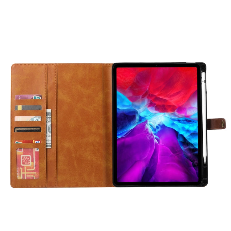 For iPad Pro 11 2024 Calf Texture Double Fold Clasp Horizontal Flip Leather Smart Tablet Case(Brown) - iPad Pro 11 2024 Cases by buy2fix | Online Shopping UK | buy2fix