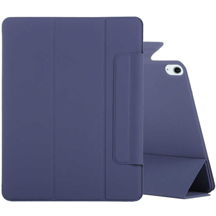 For iPad Air 11 2024 Double-sided Clip Fixed Buckle Magnetic PU Leather Smart Tablet Case(Dark Blue) - iPad Air 11 2024 Cases by buy2fix | Online Shopping UK | buy2fix