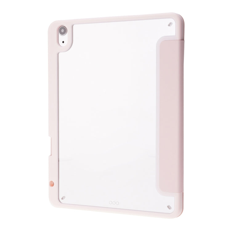 For iPad Air 11 2024 Deformation Transparent Acrylic Leather Tablet Case(Pink) - iPad Air 11 2024 Cases by buy2fix | Online Shopping UK | buy2fix