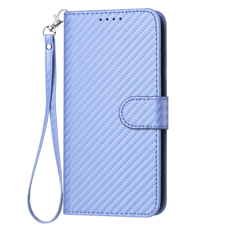 For Xiaomi Redmi K70 / K70 Pro YX0070 Carbon Fiber Buckle Leather Phone Case with Lanyard(Light Purple) - K70 Cases by buy2fix | Online Shopping UK | buy2fix