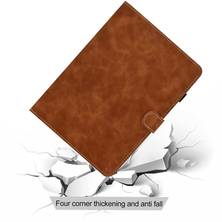 For iPad Pro 11 2024 Cowhide Texture Tablet Leather Smart Case(Brown) - iPad Pro 11 2024 Cases by buy2fix | Online Shopping UK | buy2fix