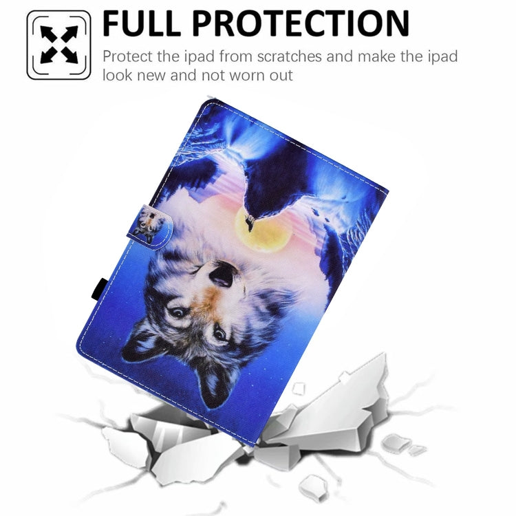 For iPad Pro 11 2024 Painted Stitching Smart Leather Tablet Case(Wolf) - iPad Pro 11 2024 Cases by buy2fix | Online Shopping UK | buy2fix