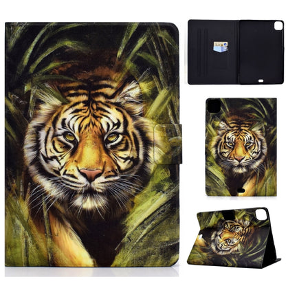 For iPad Pro 11 2024 Colored Drawing Horizontal Flip Tablet Leather Case(Tiger) - iPad Pro 11 2024 Cases by buy2fix | Online Shopping UK | buy2fix