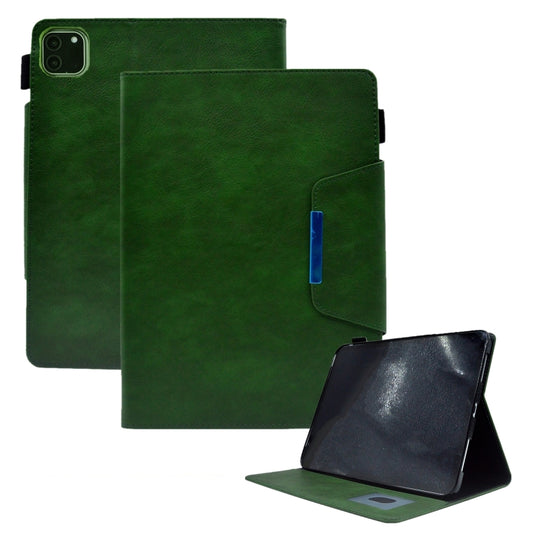 For iPad Pro 11 2024 Suede Cross Texture Magnetic Clasp Leather Smart Tablet Case(Green) - iPad Pro 11 2024 Cases by buy2fix | Online Shopping UK | buy2fix