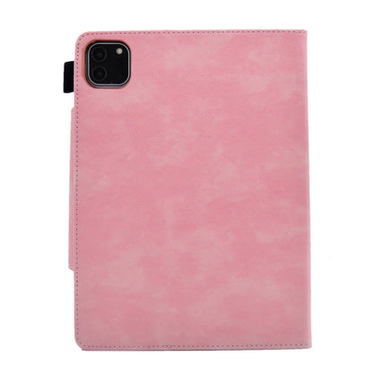 For iPad Pro 11 2024 Suede Cross Texture Magnetic Clasp Leather Smart Tablet Case(Pink) - iPad Pro 11 2024 Cases by buy2fix | Online Shopping UK | buy2fix