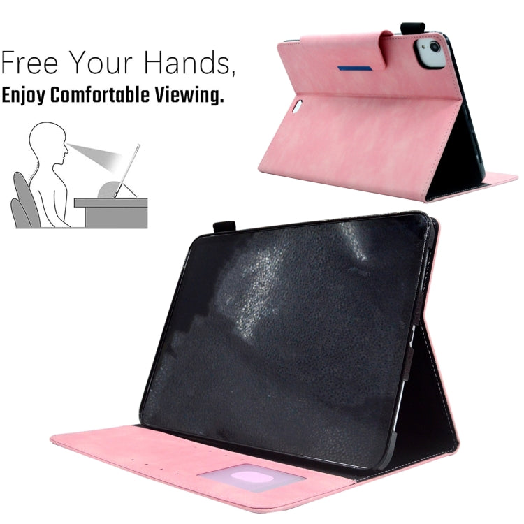 For iPad Pro 11 2024 Suede Cross Texture Magnetic Clasp Leather Smart Tablet Case(Pink) - iPad Pro 11 2024 Cases by buy2fix | Online Shopping UK | buy2fix