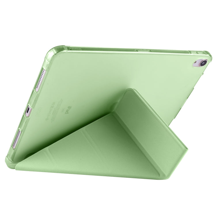 For iPad Air 11 2024 Multi-folding TPU Leather Smart Tablet Case with Pen Slot(Matcha Green) - iPad Air 11 2024 Cases by buy2fix | Online Shopping UK | buy2fix