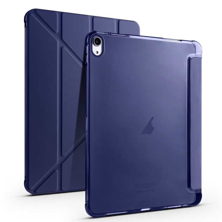 For iPad Air 11 2024 Multi-folding TPU Leather Smart Tablet Case with Pen Slot(Dark Blue) - iPad Air 11 2024 Cases by buy2fix | Online Shopping UK | buy2fix