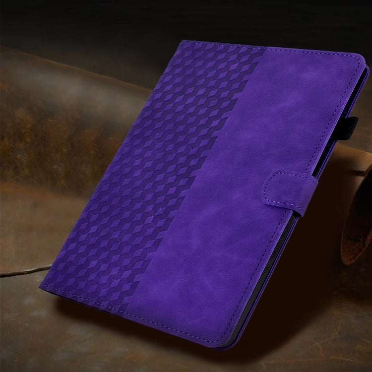 For iPad Pro 11 2024 Rhombus Embossed Leather Tablet Case(Purple) - iPad Pro 11 2024 Cases by buy2fix | Online Shopping UK | buy2fix