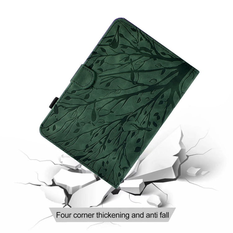 For iPad Pro 11 2024 Fortune Tree Embossed Leather Smart Tablet Case(Green) - iPad Pro 11 2024 Cases by buy2fix | Online Shopping UK | buy2fix