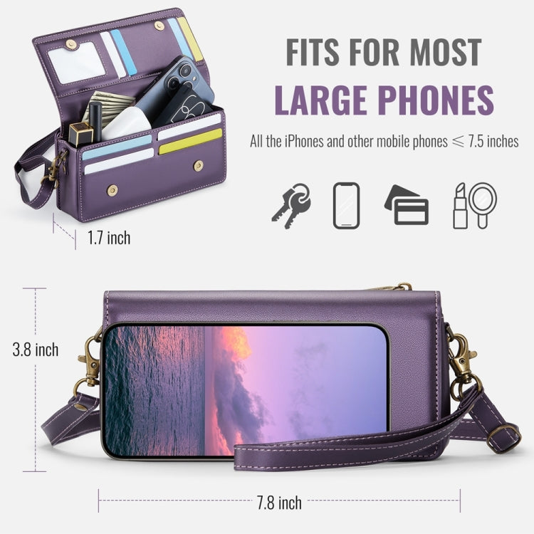 CaseMe ME30 Max Multifunctional Large-Capacity Shoulder Crossbody Phone Bag(Purple) -  by CaseMe | Online Shopping UK | buy2fix