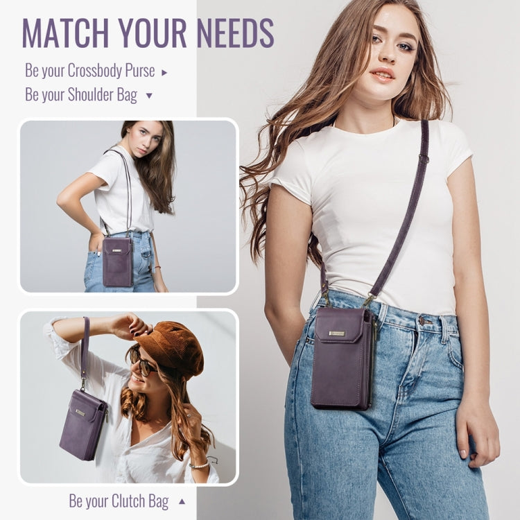 CaseMe Me40 Vertical Multifunctional Shoulder Crossbody Phone Bag(Purple) -  by CaseMe | Online Shopping UK | buy2fix