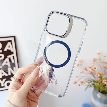 For iPhone 14 Pro Max J2 High Transparent MagSafe Magnetic Frame Holder Phone Case(White) - iPhone 14 Pro Max Cases by buy2fix | Online Shopping UK | buy2fix
