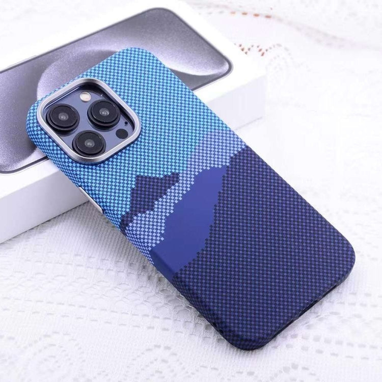 For iPhone 13 Pro Kevlar Carbon Fiber Texture MagSafe Magnetic Phone Case(Blue) - iPhone 13 Pro Cases by buy2fix | Online Shopping UK | buy2fix