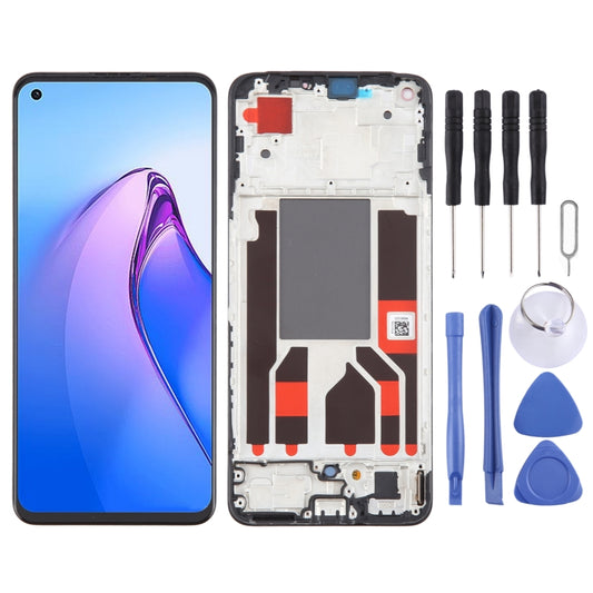 For OPPO Reno8 5G OLED LCD Screen Digitizer Full Assembly with Frame - LCD Screen by buy2fix | Online Shopping UK | buy2fix