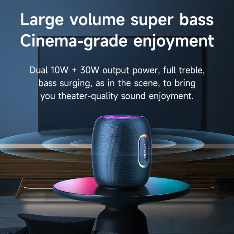 Zealot S64 Shocking Sound Super Subwoofer Bluetooth Speaker with RGB Light(Black) - Desktop Speaker by ZEALOT | Online Shopping UK | buy2fix