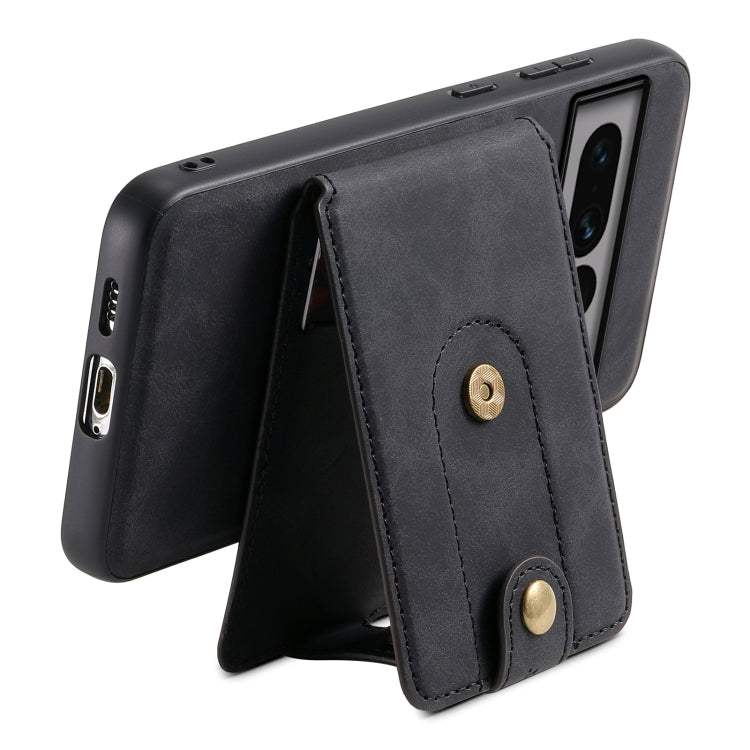 For Google Pixel 7 Pro 5G Denior D14 NK Retro Pattern MagSafe Magnetic Card Holder Leather Phone Case(Black) - Google Cases by Denior | Online Shopping UK | buy2fix