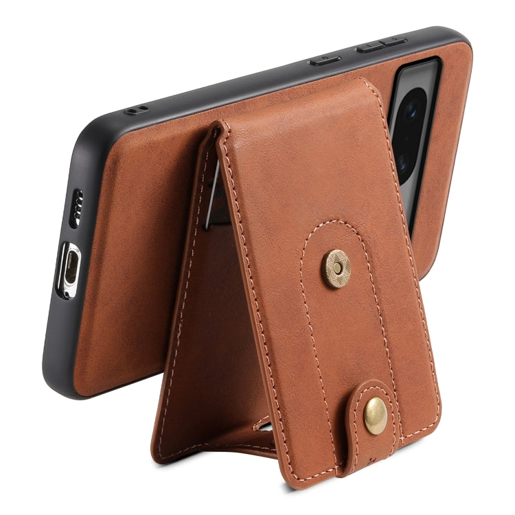 For Google Pixel 7 5G Denior D14 NK Retro Pattern MagSafe Magnetic Card Holder Leather Phone Case(Brown) - Google Cases by Denior | Online Shopping UK | buy2fix