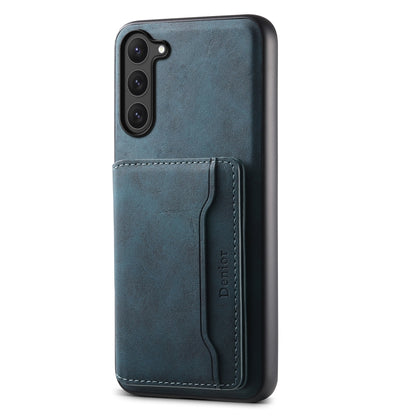 For Samsung Galaxy S23 5G Denior D13 Retro Texture Leather MagSafe Card Bag Phone Case(Blue) - Galaxy S23 5G Cases by Denior | Online Shopping UK | buy2fix