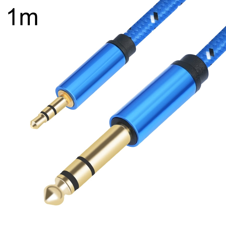 3662-3662BK 3.5mm Male to 6.35mm Male Stereo Amplifier Audio Cable, Length:1m(Blue) - Microphone Audio Cable & Connector by buy2fix | Online Shopping UK | buy2fix