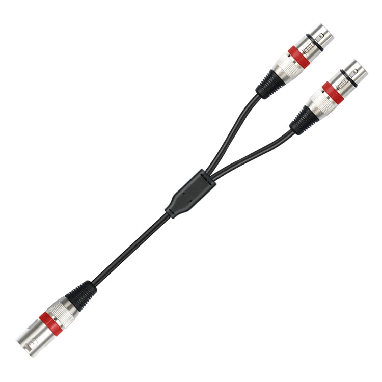 2055YMFF-05 XLR 3pin Male to Dual Female Audio Cable, Length: 50cm(Black+Red) - Microphone Audio Cable & Connector by buy2fix | Online Shopping UK | buy2fix