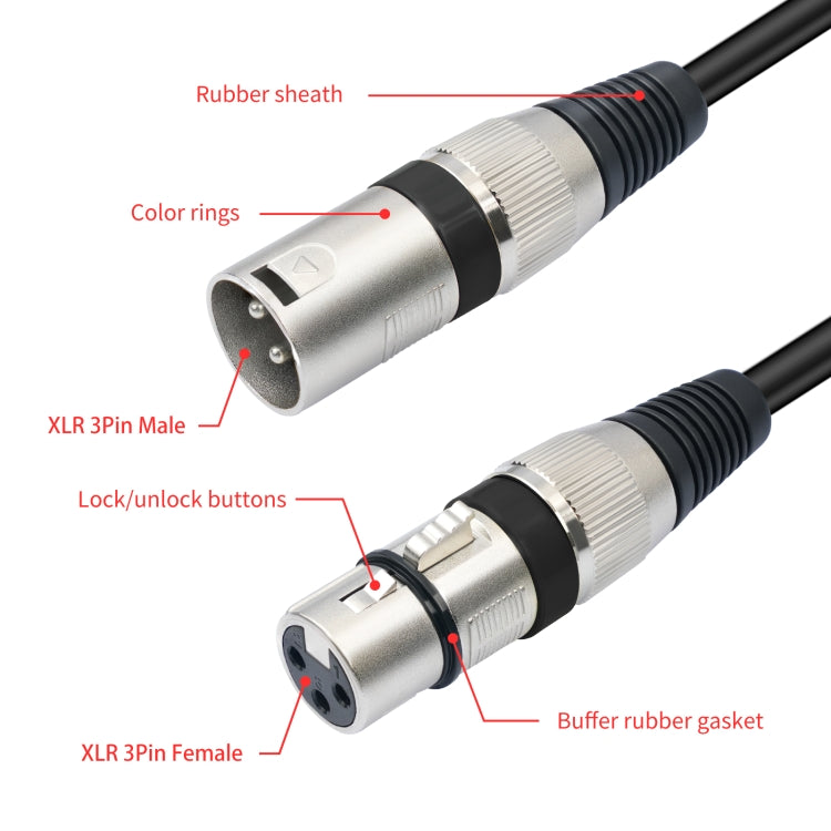 2055YMFF-05 XLR 3pin Male to Dual Female Audio Cable, Length: 50cm(Black+Blue) - Microphone Audio Cable & Connector by buy2fix | Online Shopping UK | buy2fix