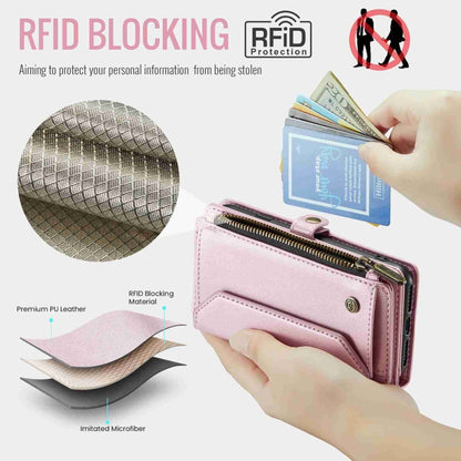 For iPhone 8 / 7 / 6 CaseMe C36 Card Slots Zipper Wallet RFID Anti-theft Leather Phone Case(Pink) - More iPhone Cases by CaseMe | Online Shopping UK | buy2fix