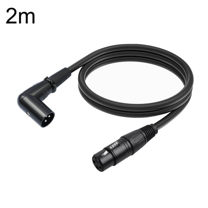 XK042L XLR 3pin Straight Female to Elbow Male Audio Cable, Length:2m(Black) - Microphone Audio Cable & Connector by buy2fix | Online Shopping UK | buy2fix