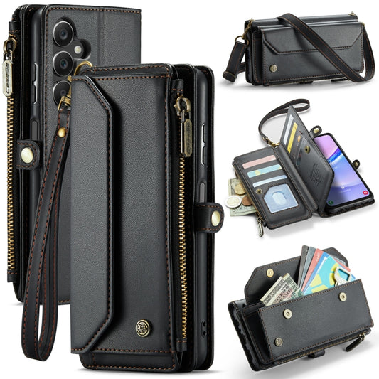 For Samsung Galaxy A15 CaseMe C36 Card Slots Zipper Wallet RFID Anti-theft Leather Phone Case(Black) - Galaxy Phone Cases by CaseMe | Online Shopping UK | buy2fix