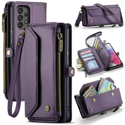 For Samsung Galaxy A53 5G CaseMe C36 Card Slots Zipper Wallet RFID Anti-theft Leather Phone Case(Purple) - Galaxy Phone Cases by CaseMe | Online Shopping UK | buy2fix