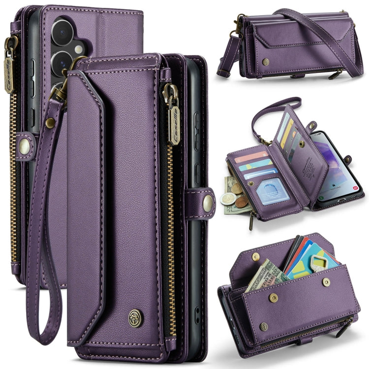 For Samsung Galaxy A55 5G CaseMe C36 Card Slots Zipper Wallet RFID Anti-theft Leather Phone Case(Purple) - Galaxy Phone Cases by CaseMe | Online Shopping UK | buy2fix