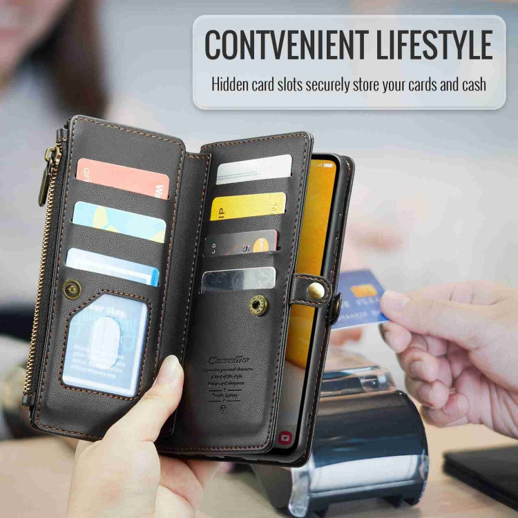 For Samsung Galaxy A72 CaseMe C36 Card Slots Zipper Wallet RFID Anti-theft Leather Phone Case(Black) - Galaxy Phone Cases by CaseMe | Online Shopping UK | buy2fix