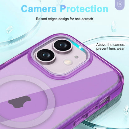 For iPhone 12 Colorful MagSafe Magnetic PC + TPU Phone Case(Dark Purple) - iPhone 12 / 12 Pro Cases by buy2fix | Online Shopping UK | buy2fix