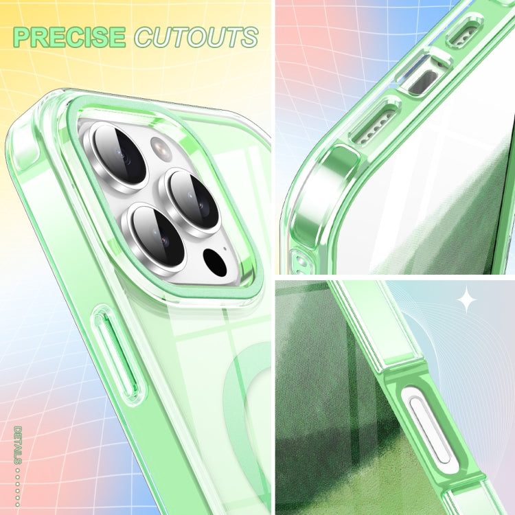 For iPhone 16 Pro Colorful MagSafe Magnetic PC Hybrid TPU Phone Case(Green) - iPhone 16 Pro Cases by buy2fix | Online Shopping UK | buy2fix