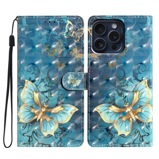 For iPhone 16 Pro 3D Pattern Leather Phone Case(3D Butterfly) - iPhone 16 Pro Cases by buy2fix | Online Shopping UK | buy2fix